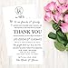 Hadley Designs 50 Wedding Thank You Place Cards, Rehearsal Dinner Thank You Table Sign, Menu Place Setting Card Notes, Placement Thank You Note Favors For Family & Guests