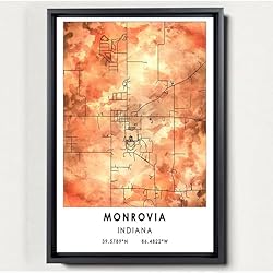 Mitchell Map Poster, Indiana Map Art Poster, Map