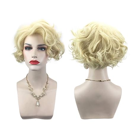 Women Fashion Short Curly Hair Wig Front Lace Curl Wig Natural