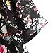 Akery Women's Floral Chiffon Kimono Cardigan Blouse Beach Cover up,XX-Large,Black