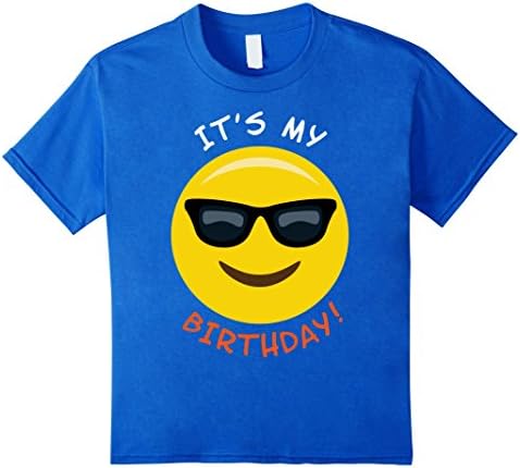 Kids Pink emoji shirt - Girls emoji birthday shirt 4 Royal Blue