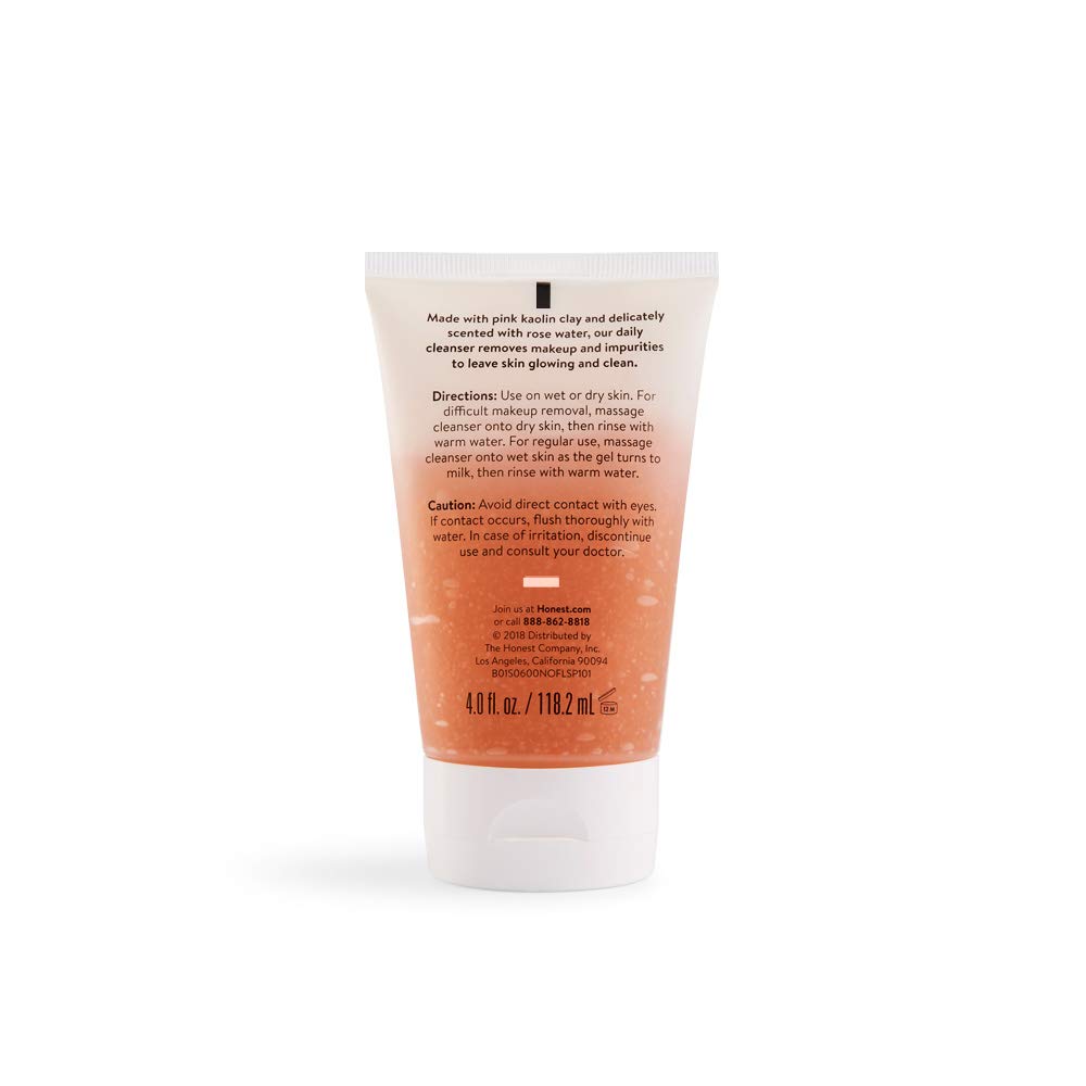 Honest Beauty Magic Gel-to-Milk Cleanser with Pink Kaolin Clay & Rose Water | Makeup Removing Cleanser | Sulfate Free, Paraben Free | 4.0 fl. oz.: Beauty