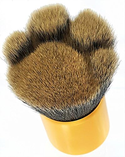 Dinnx super cute Kabuki Makeup Brush Foundation Loose Powder Setting Face Bronzer Blush Compact Concealer Blending Buffing Contour Beauty Cosmetic Tools Liquid Cream Golden Cute Soft Paw Cruelty Free