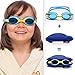 SWIM ELITE Kids Swimming Goggles - Comfortable Adjustable Strap, Anti-Fog, UV Protection, Toddler to Kid Size, Fun and Colorful Case