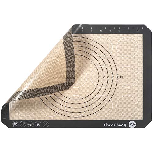 Non-slip Silicone Pastry Mat Multipurpose Baking Mat with Measurements for Macaron Mat,Cookie Oven Liner,Counter Mat,Dough Rolling Mat,Fondant/Pie/Pizza Crust Mat - Upgrade, 3 Pack - Thumbnail 2