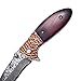 KUBEY Hunting Folding Knife Damascus Steel Blade Thumb Open Gentlemans Pocket Knife for Outdoor Camping Tactical Survival Tool(#DM082-Rosewood handle)