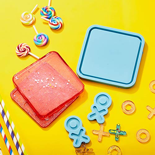 Tic Tac Toe Game Board with XO Silicone Mold Family Board Game Resin