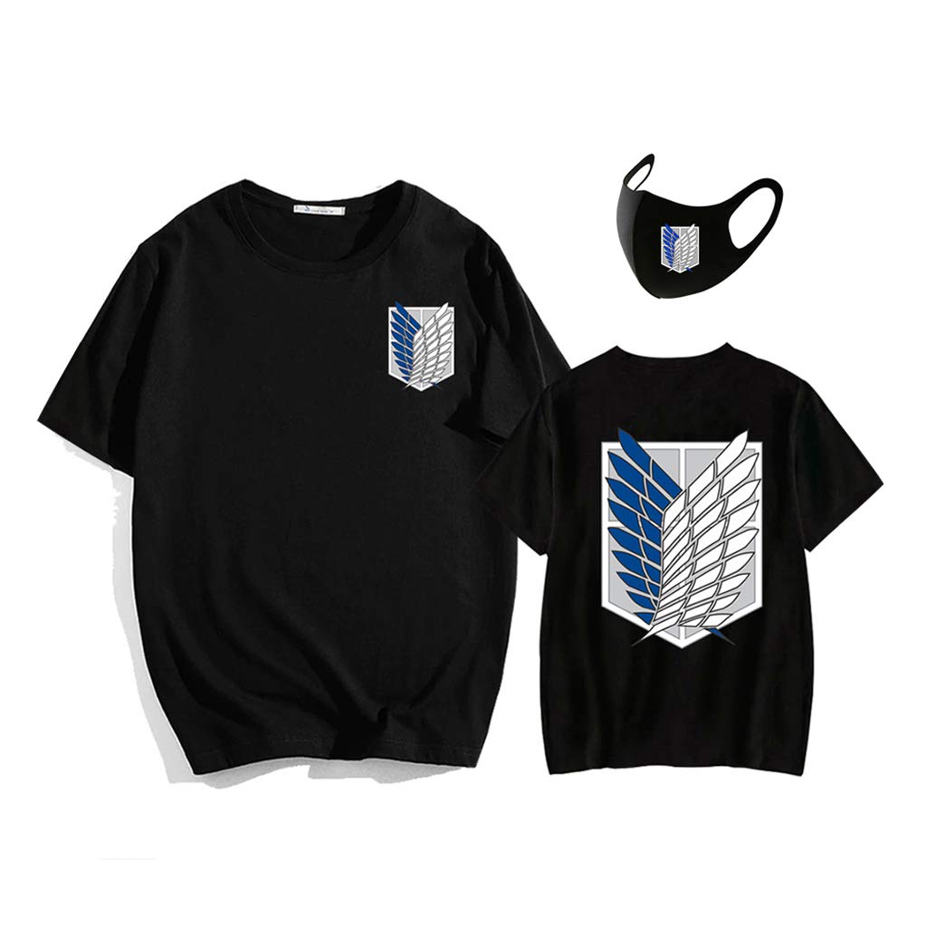 Cool Attack on Titan Shirt/Mask, AOT - Wings of Freedom Manga Cosplay T-Shirts Anime Shingeki no Kyo