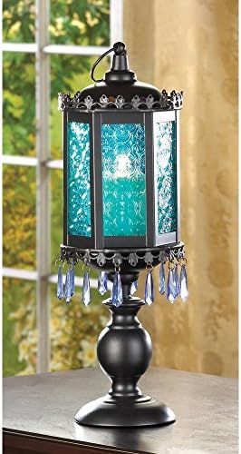 Candleholders Lanterns Pair Of Blue Exotic Azure Candle Lanterns Wedding Table Centerpieces