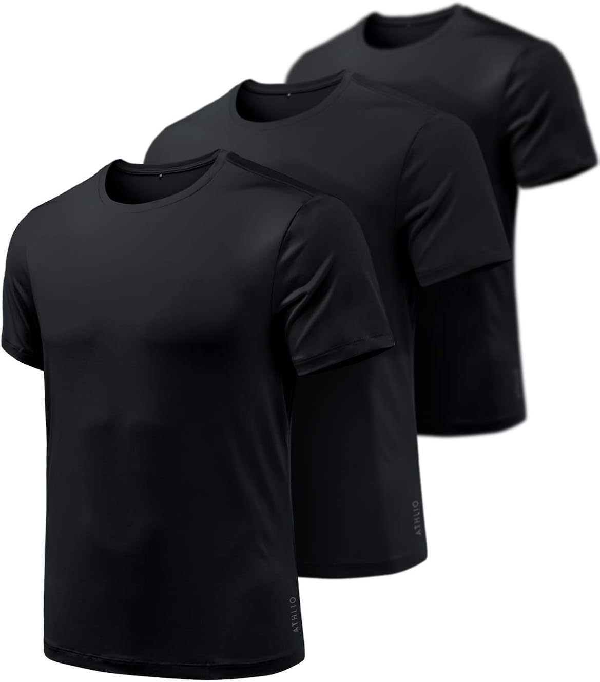ATHLIO 2 or 3 Pack Men's Workout Running Shirts, Sun Protection Quick Dry Athletic Shirts, Short Sleeve Gym T-Shirts : Clothing