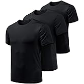 ATHLIO Men's Workout Running Shirts, Sun Protection Quick Dry Athletic Shirts, Short Sleeve Gym T-Shirts