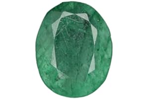 GEMHUB Gemstone For Jewelry Making Beautiful Green Emerald 4.85 Ct Certified Natural Oval Cut Loose Gemstone Ring For Women And Men