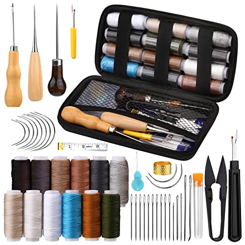 BAGERLA Upholstery Repair Kit, 48pcs Leather Sewing Kit with Upholstery