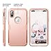 iPhone X Case, YOUMAKER Rose Gold Full Body Heavy Duty Protection Shockproof Slim Fit Case Cover for All New Apple iPhone 10 (2017 Edition) 5.8 inch WITHOUT Built-in Screen Protector (Rose Gold/Pink)