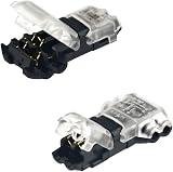 WMYCONGCONG 15x 2 Pin Wire Connectors No Strip Low Voltage 20-22 AWG T Tap view 7