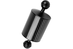 DIVJINGHAO D60mm Carbon Fiber Float Arm for Ultralight, Aquatic Arm,Dual Ball Lightweight Buoyancy Arm for Underwater Camera,