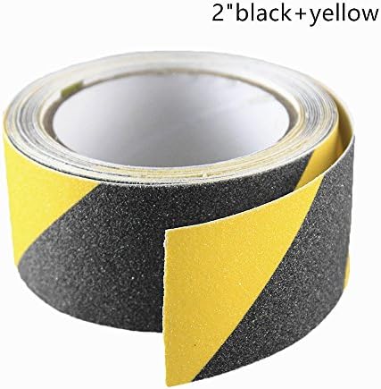 Alisan Hight Traction Anti Slip Safety Tape-2" 16 Feet Adhesive Non Slip Strip for Stairs, Bathroom, Dishwashing Room or Other Slippery Occasion, Suitable for Indoor and Outdoor Use (2", yellow+black)