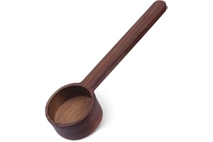 PITASHA Wooden Coffee Spoon, Coffee Scoop Measuring for Coffee Beans, Whole Beans Ground Beans or Tea, Home Kitchen Tools Utensils - 15g, 25ml - Walnut - Long Handle
