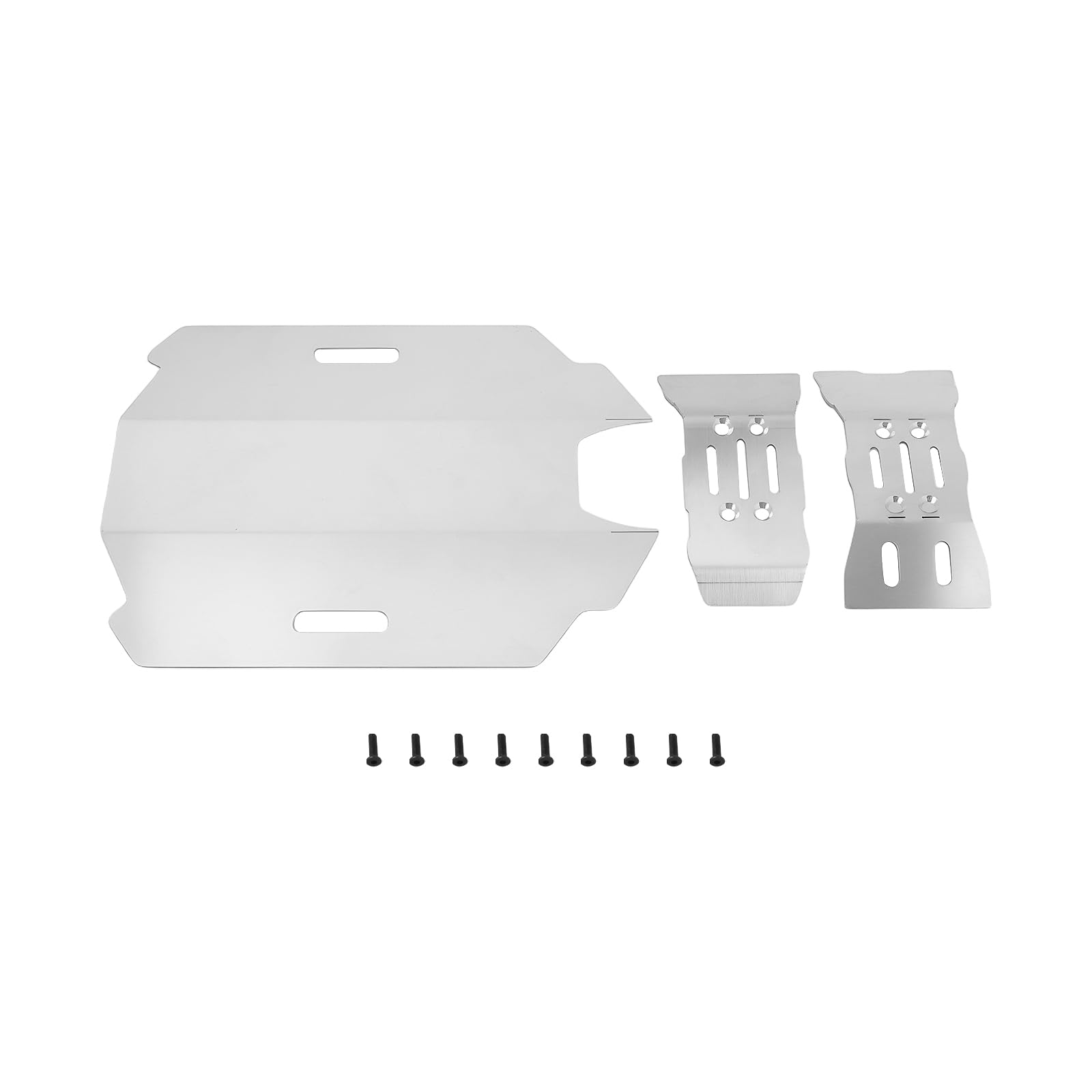 eMagTech 1Set Stainless Steel Front Rear Chassis Armor Protection Plate Compatible with Arrma 1/14 Mojave GROM