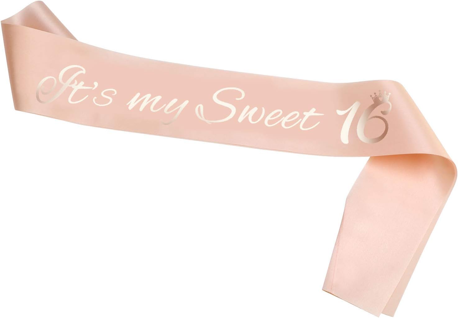 HOWAF Rose Gold 16th Birthday Sash - It’s My Sweet 16 Satin Sash Party Decoration Gift Accessory, One Size