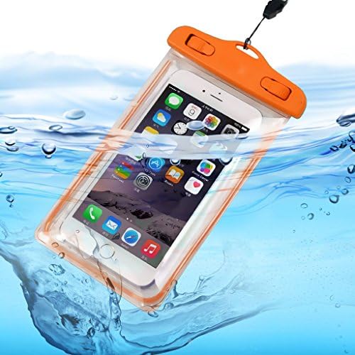 ONX3® (Orange) Acer Liquid E700 Universal Transparent Mobile Cell Smart Phone, Passport, Money Underwater Waterproof Protection Bag, Case, Cover