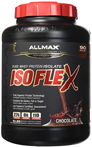 ALLMAX ISOFLEX Whey Protein Isolate, 90% Pure Protein, Amazing Taste, Chocolate, 5 Pound