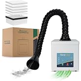 FumeClear FC-2001A Solder Fume Extractor, 2-in-1 H13 HEPA Activated Carbon | 70-106 CFM Strong Suction with Semi-rigid Tube, 3-Speed Control For Desktop Soldering Fume Odor Removal, Low-Noise 100-240V