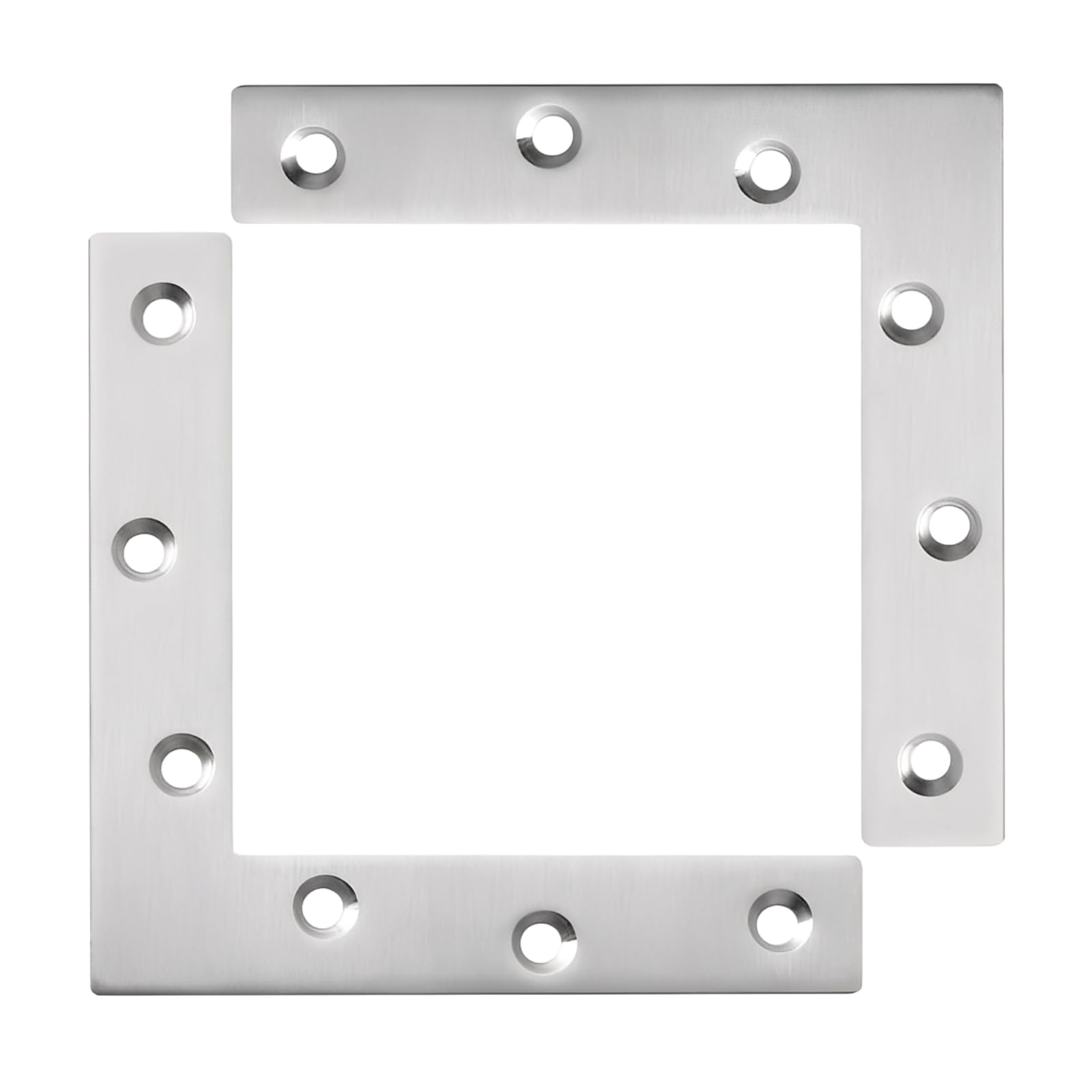 ExcInter 2PCS 150 x 150 mm Stainless Steel Angle Plate Corner Brace L Shaped Flat Repair Bracket