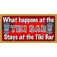 Dester Designs What Happens at The Tiki Bar Stays at The Tiki Bar Wooden Sign