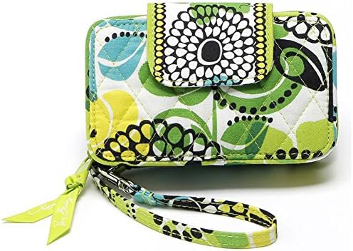 Pastoral Style Canvas Zip-Around Short Wallets Cute Certificates Coin Purse with Wrist Straps for Women Girls
