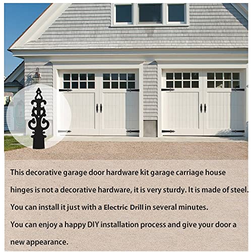 CCJH Metal Garage Door Decorative Hardware Hinges Carriage House
