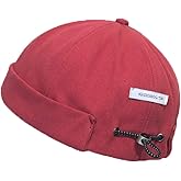 Men Docker Cap Brimless Hats Skullcap Beanie Work Soldier Cap Rolled Cuff Retro Miki Hat
