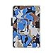 TNP New Fire 7 Case (Camouflage Blue & Black) - Slim Fit Synthetic Leather Folding Folio Case Cover Stand for Amazon New Fire 7 Inch (5th Generation) 2015 Release Tablet with Stylus Holder