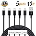 iPhone Charger, Sundix Extra Long Lightning Cable, 8 Pin Lightning to USB Cable Cord Compatible with iPhone 7/7 Plus/6s/6s Plus/6/6 Plus/5s/5c/5/SE, iPad/iPod (5Pack 10FT Black)