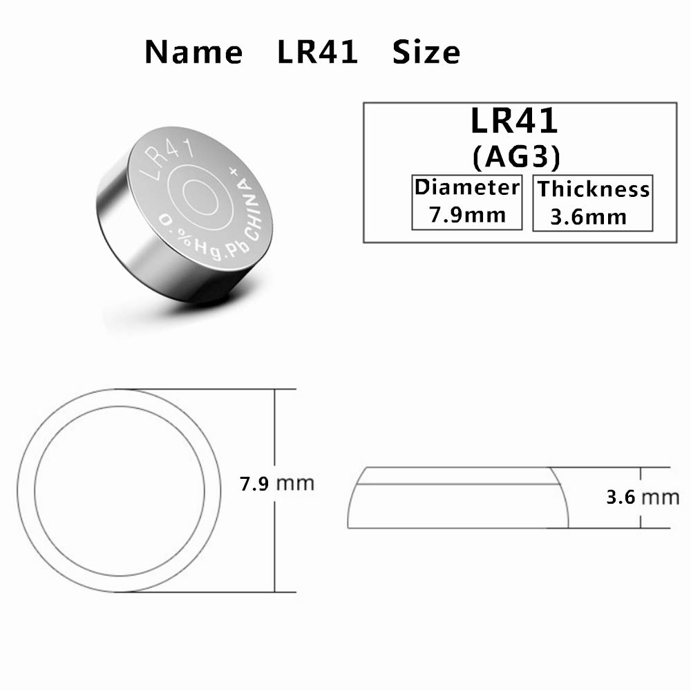 20 pcs Pack LR41 AG3 SR41 392 384 192 Battery 1.5V Button Coin Cell Batteries