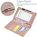 CoBak Server Book - Waitress Book Organizer with Zipper Pouch for Restaurant Waitstaff, 5 Large Pockets with Pen Holder,Pink Glitter.
