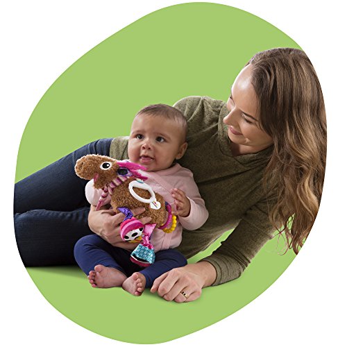 Lamaze Clip On Car Seat and Stroller Toy - Muffin the Moose - Crinkle Sensory Toys for Babies on the Go - High Contrast Travel Toys for Infants - Ages 0 Months and Up