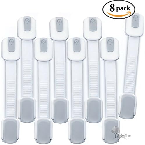 Home Child Baby Safety Cabinet Locks 8 pcs SUPER VALUE PACK. Secure Drawer Cabinet Toilet Seat Appliances Oven Fridge Doors. Keep Your Child Away From Toxic Items. Double-Sided 3M Tape. EASY Install.