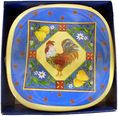 6 Provincial Rooster Melamine Hors D' Oeuvre Plates