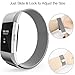 Fitbit Charge 2 Bands, Fitbit Bands Milanese Loop Metal Stainless Steel Replacement Accessories with Magnet Lock for Fitbit Charge 2 HR Men/Women Small Large Black Silver Gold