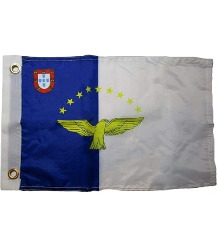 thumbnail image 2 of Azores Açores Flag Domed Car Emblem Decal - 4x1 Inch Flexible Set Of 2 Stickers (Glossy, Made In USA) 2 of 3