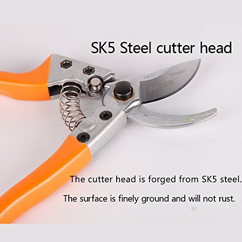 FINDER Manual Pruning Shears,Professional SK5 Steel Blades Pruning Shears, Garden Shears - Thumbnail 2