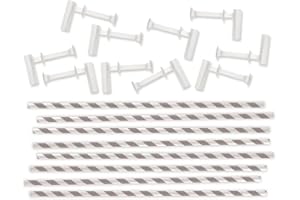 AMERICAN CRAFTS We R Memory Keepers 0633356713463 Board & Punch-Pinwheel Straws-Gray (10 Piece)