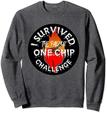 Unisex Paqui One Chip Challenge Ghost Pepper Survival Sweatshirt Medium Dark Heather