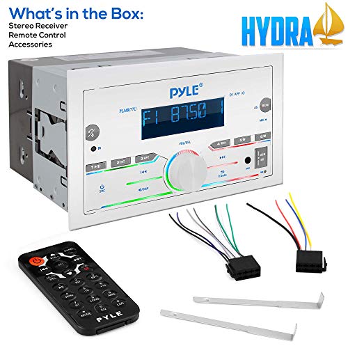 Pyle Bluetooth Marine Radio Receiver 300W Double DIN Boat Marine Head