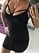 TOB Women's Sexy Bodycon Spaghetti Strap Sleeveless Patchwork Mini Club Dress Black