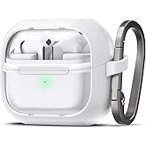 Spigen Ultra Hybrid Designed for Samsung Galaxy Buds3 FE (2025) / Buds3 Pro (2024) / Buds 3 Case (2024) Anti-Yellowing Cover with Keychain - Jet White