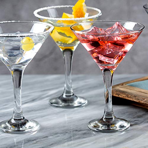 Martini Glasses, Set of 6 (6 oz), Classics 6 Piece Martini Set, Perfect Cocktail Glasses