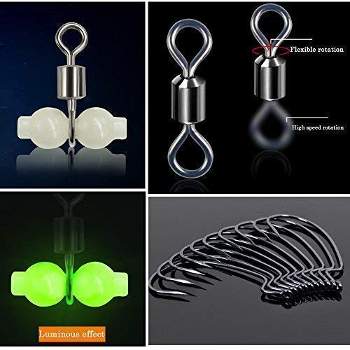 Fishing Accessories Kit with Tackle Box Set 177pcs Including Swivel Slides Ball Bearing Rolling Snap Barrel Jig Hook - Thumbnail 2