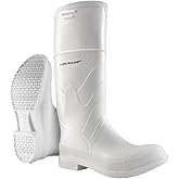 DUNLOP White PVC Plain Toe - Rubber Boots for Men & Women - PVC - Work & Concrete Boots - Soft toe - Waterproof with Tall shaft - Chemical and Slip resistant - White - Size 3-13